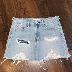 PacSun Light Blue Distressed Mini Skirt